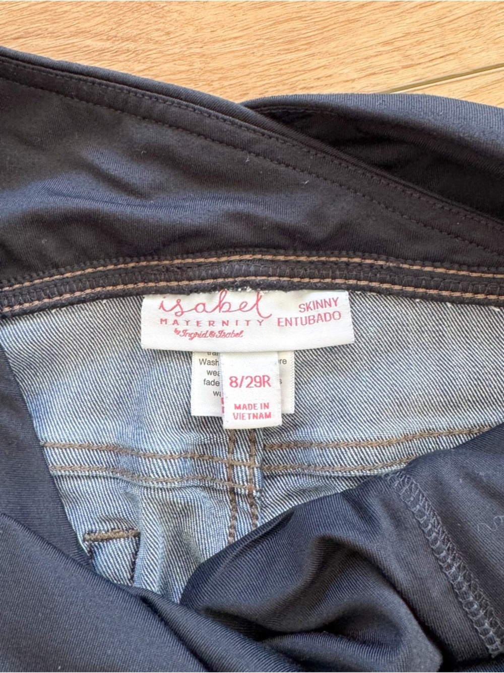 Isabel Maternity by Ingrid & Isabel Dark Blue Denim Jeggings with Belly Band - Picture 4 of 4